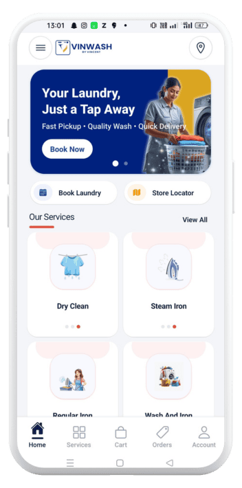 Vinwash App Screenshot 2